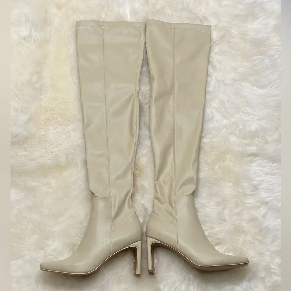 JONATHAN SIMKHAI  Everleigh Vegan Leather Thigh-High Boots size 39